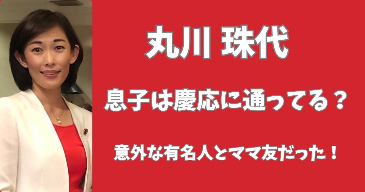 丸川珠代の息子は慶應に通ってる？